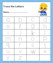 Preschool Alphabet Writing Practice Pages