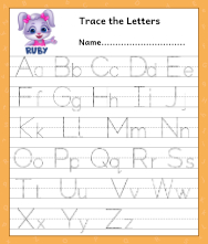 tracing letters a z worksheets