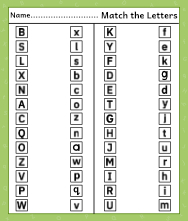 Free Printable Worksheets for Kids - Alphabet Match Letters Worksheet