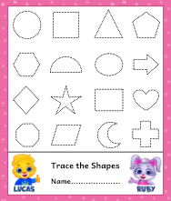 3º ano - Shapes and colors worksheet