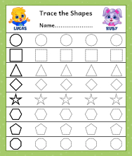 3º ano - Shapes and colors worksheet