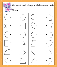 Half of Shapes Worksheets | Free Printable Worksheets for Kids