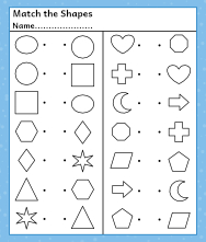 Shapes Matching Worksheets | Preschool Shapes Worksheets