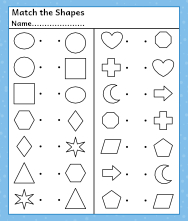 3º ano - Shapes and colors worksheet