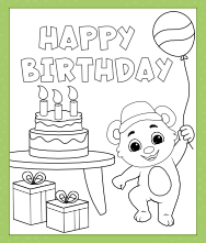 Celebrate Birthday Coloring Pages for Kids