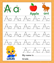 Trace Alphabet Letter Aa Worksheets