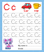 Trace Alphabet Letter Cc Worksheets