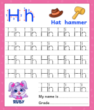 Trace Alphabet Letter Hh Worksheets