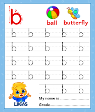 Lowercase Alphabet b Tracing Worksheets | Letter b Trace and Write