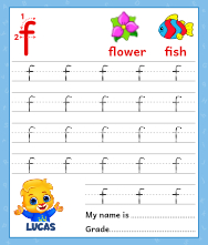 Lowercase Alphabet f Tracing Worksheets | Letter f Trace and Write