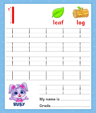 Lowercase Alphabet l Tracing Worksheets | Letter l Trace and Write