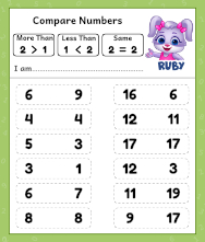 printable compare numbers worksheets
