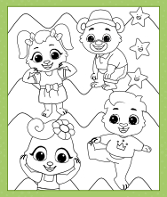 Head, Shoulder, Knees, And Toes Coloring Sheet