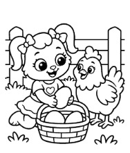Farm Animal Coloring Pages with printable cows, pigs, horses, and chickens for kids to color at home or school