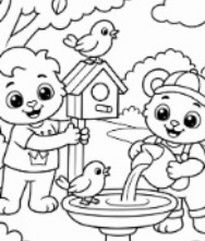 Birds coloring pages featuring a cheerful collection of printable bird outlines for kids to color.