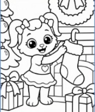 Christmas Coloring Pages featuring Santa, reindeer, decorated trees, gifts, and cheerful holiday scenes for kids.