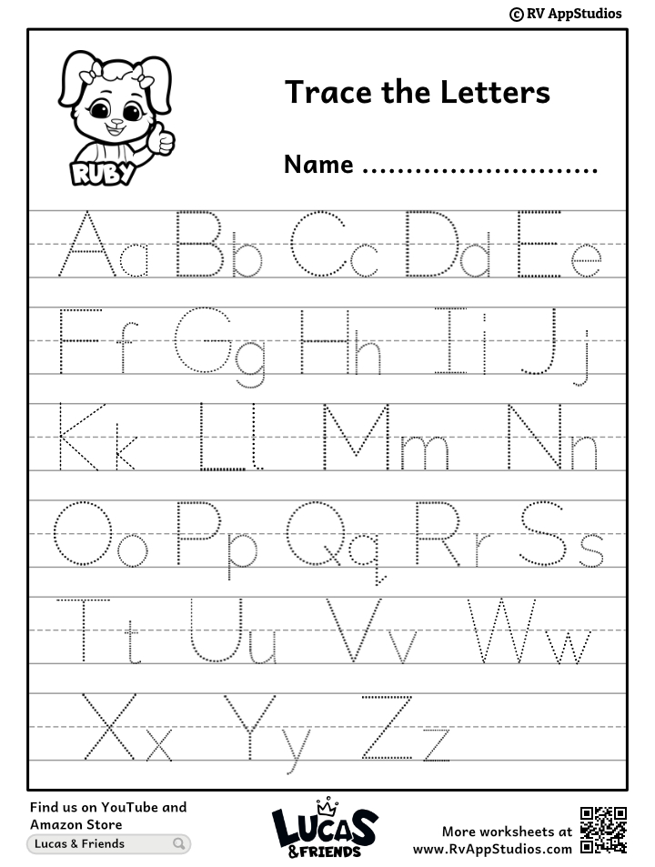 printable tracing alphabet letters