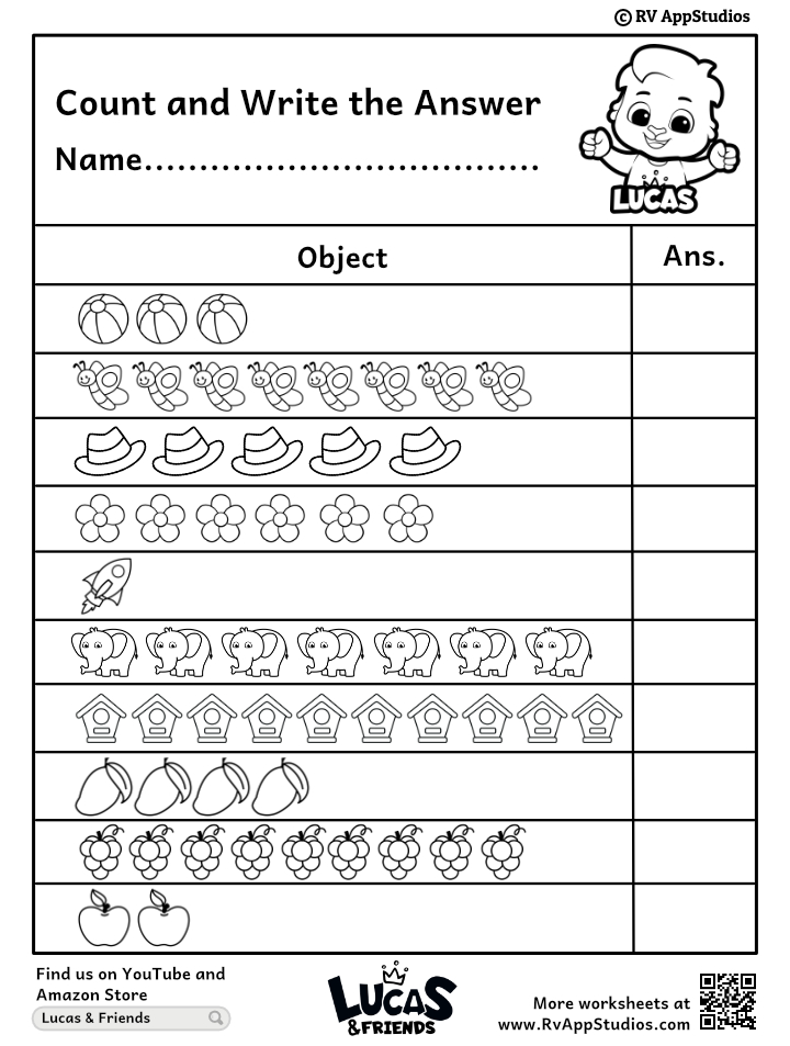 counting numbers worksheets