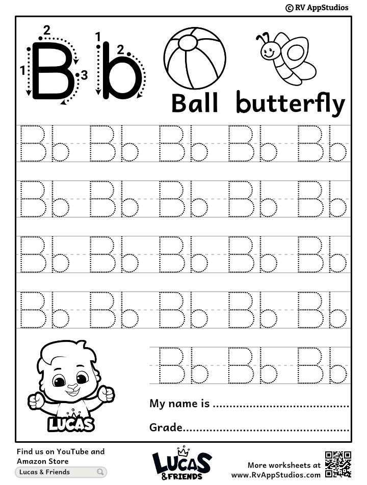 Alphabet Bb Letter | Printable Letter Bb Tracing Worksheets