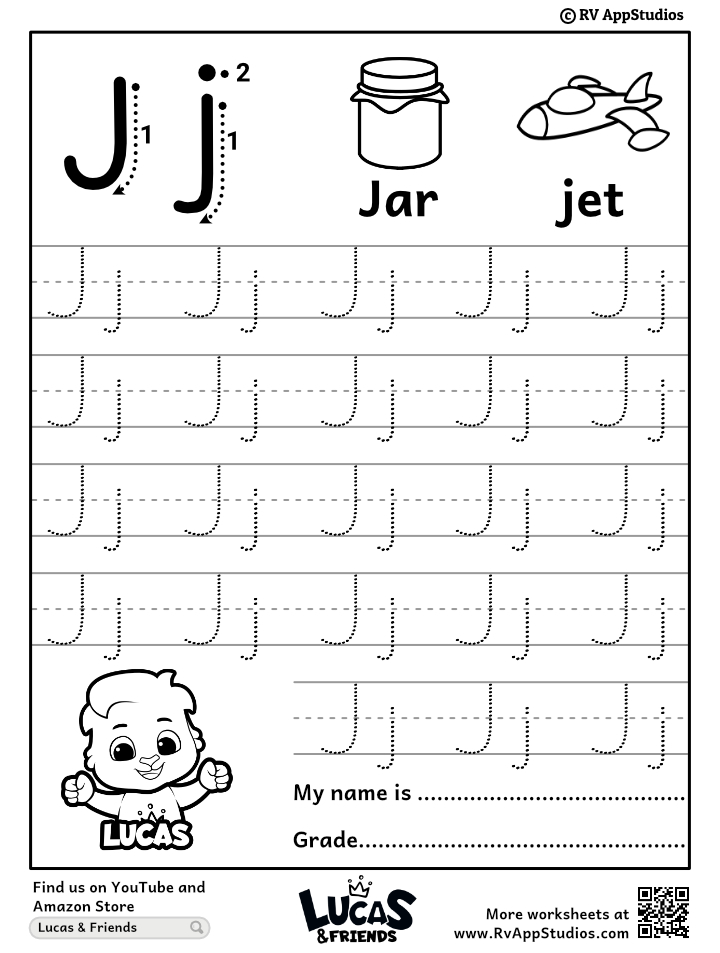 Alphabet Jj Letter | Printable Letter Jj Tracing Worksheets