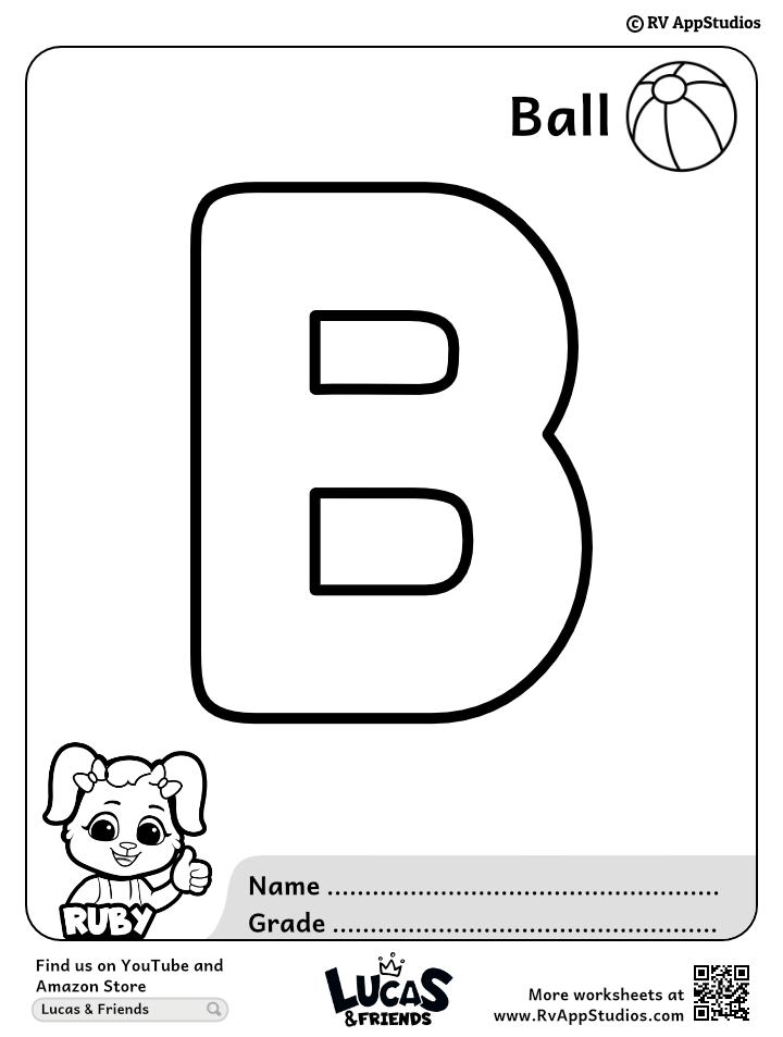 alphabet b coloring pages