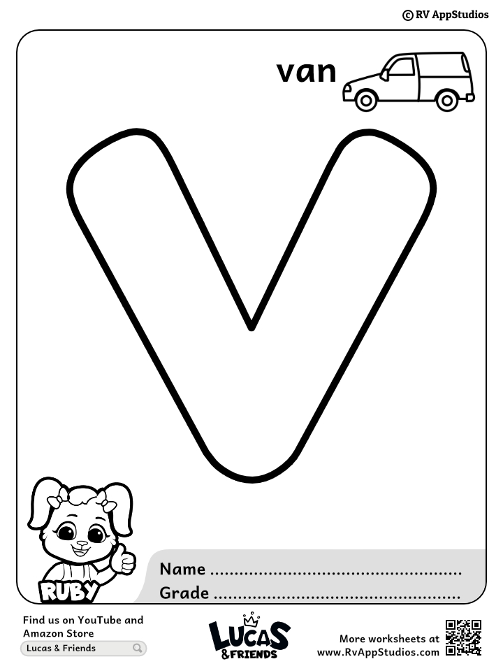 v coloring page
