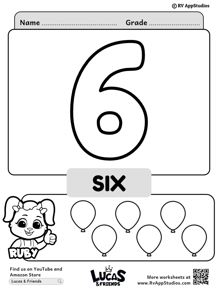 Number 6 Coloring Pages For Toddlers