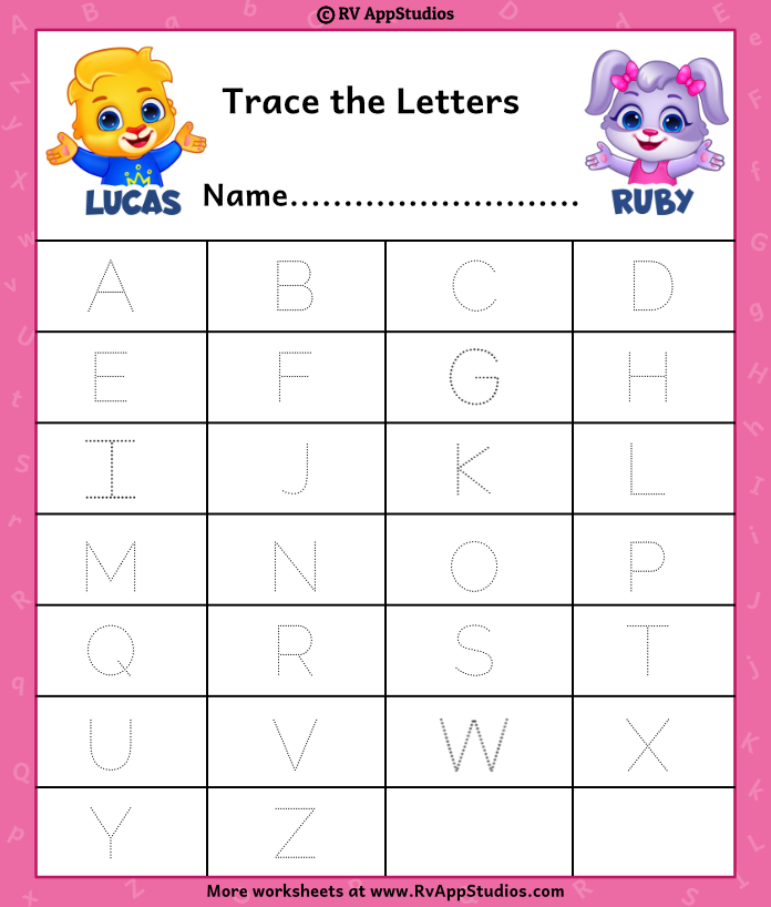 uppercase letters free printable worksheets