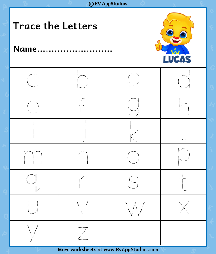 Tracing Lowercase Letters Free Printable