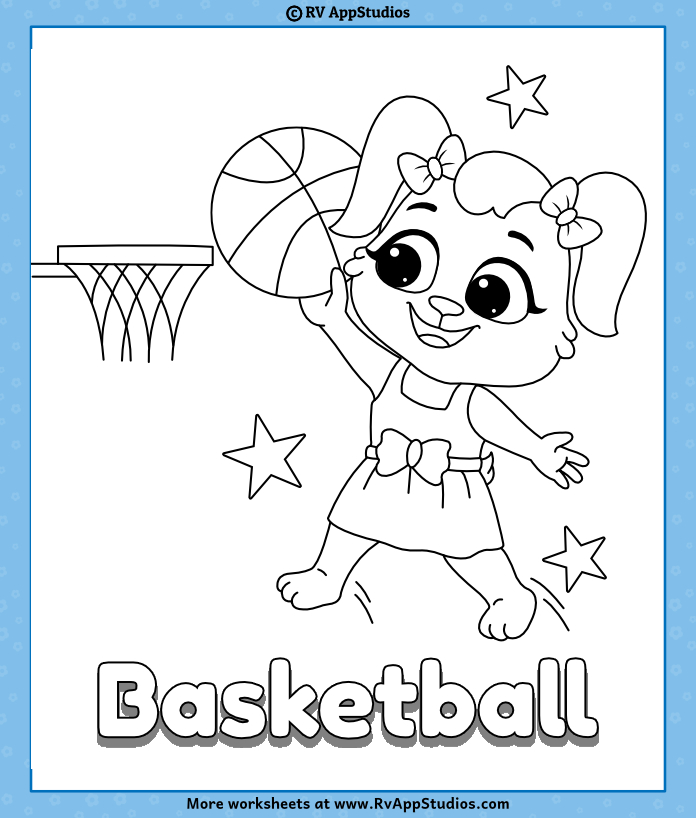 Printable Basketball Coloring Pages for kids | Free Basketball Coloring Sheets