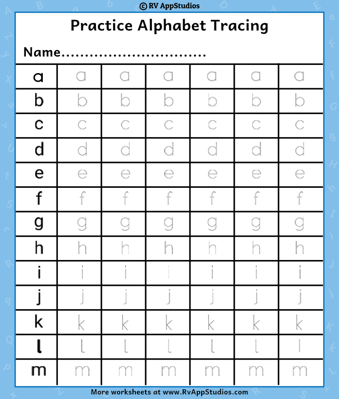 Alphabet Tracing Worksheets A z Free Printable 1