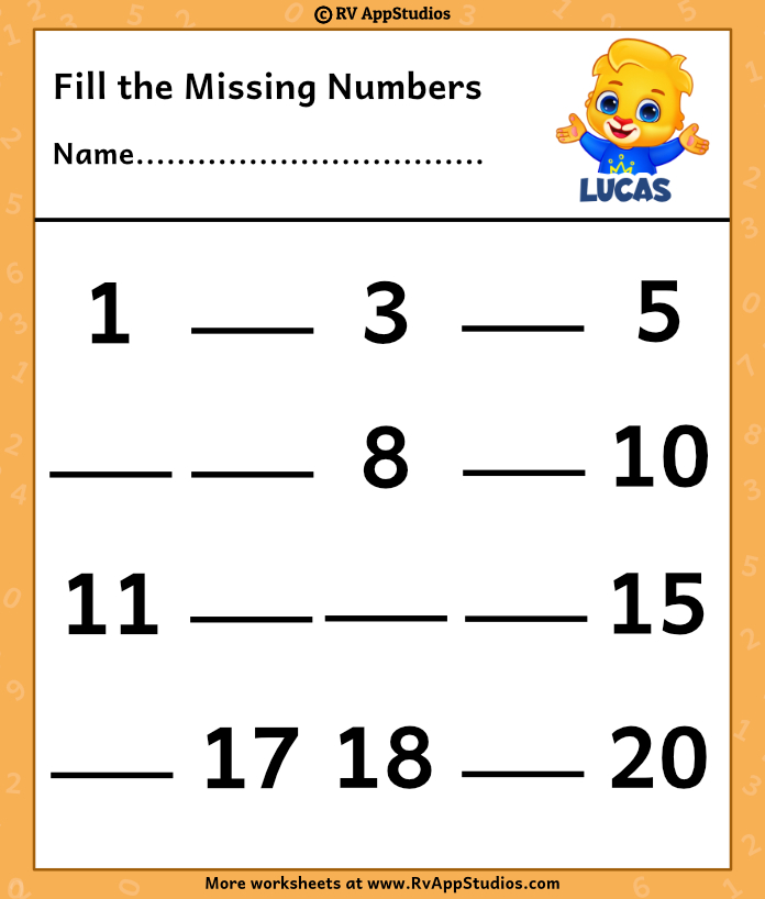 free printable worksheets for kids missing number worksheets 1 20