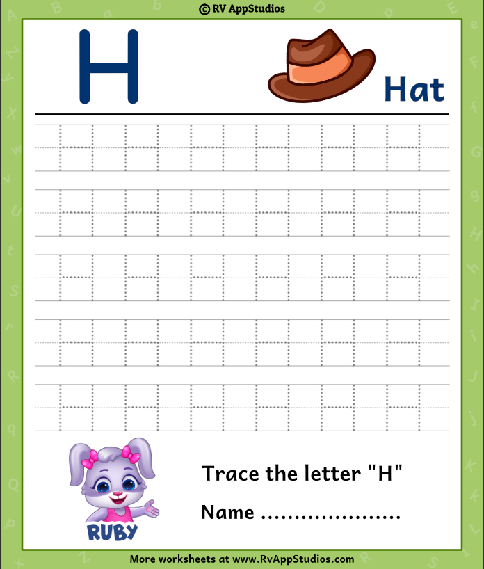 Find The Letter H Worksheet All Kids Network Alphabet Letter H Trace 