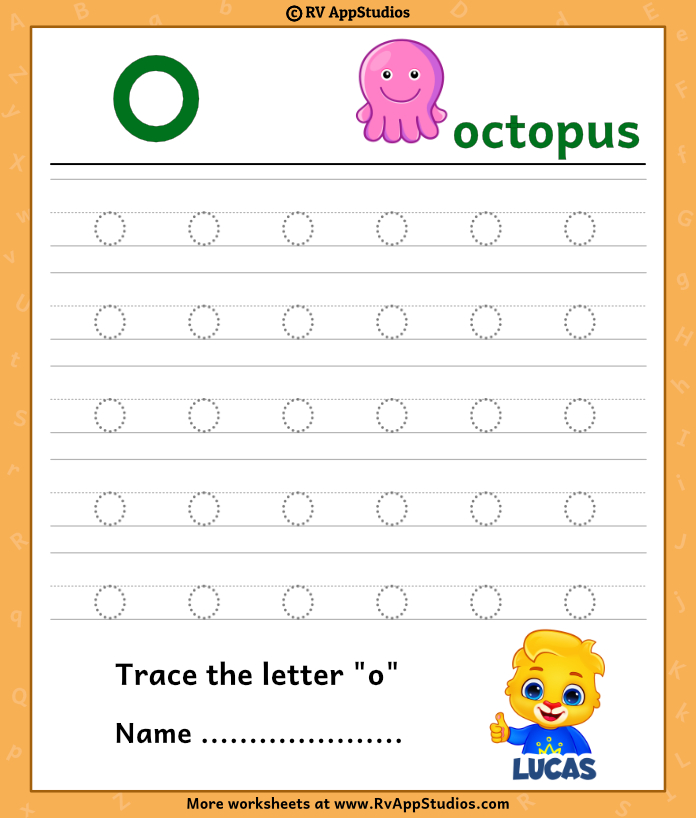 Trace Lowercase Letter 'o' Worksheet for FREE!