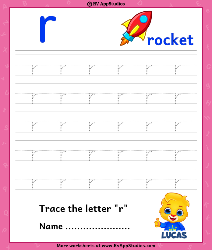 Trace Lowercase Letter r Worksheet For FREE 