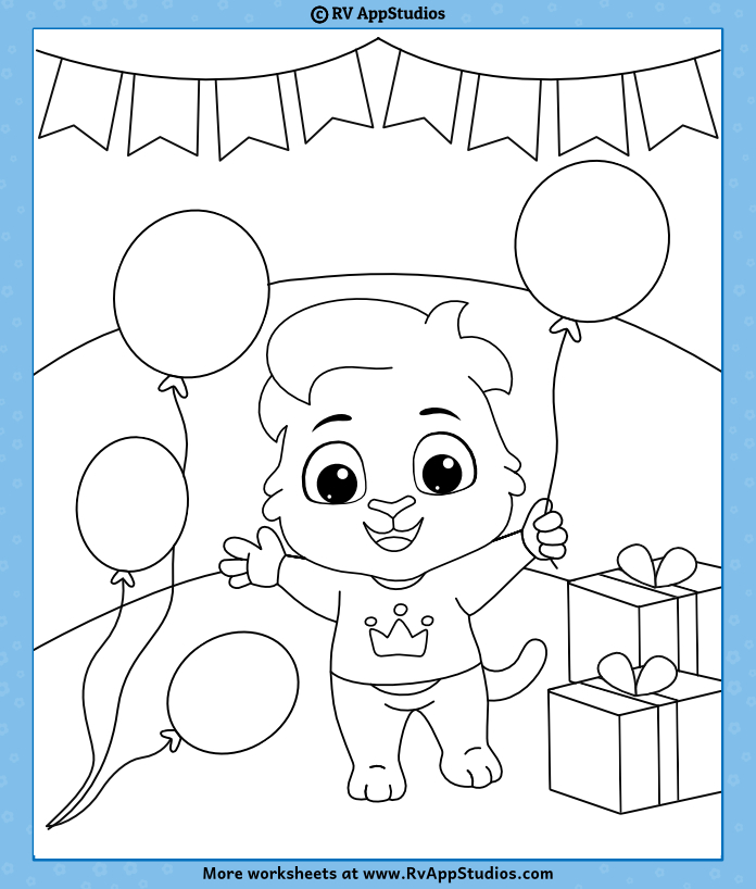 Free Printable Birthday Balloons Coloring Pages