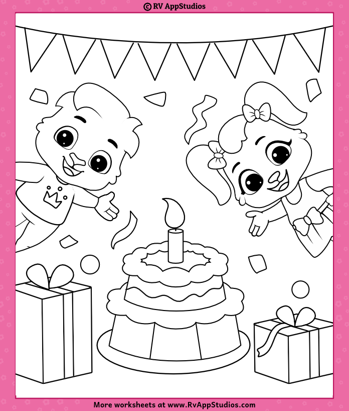 Free Printable Birthday Cake Coloring Pages