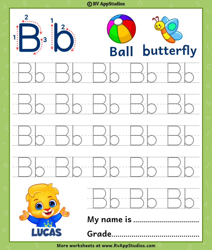 Letter B Tracing Clipart