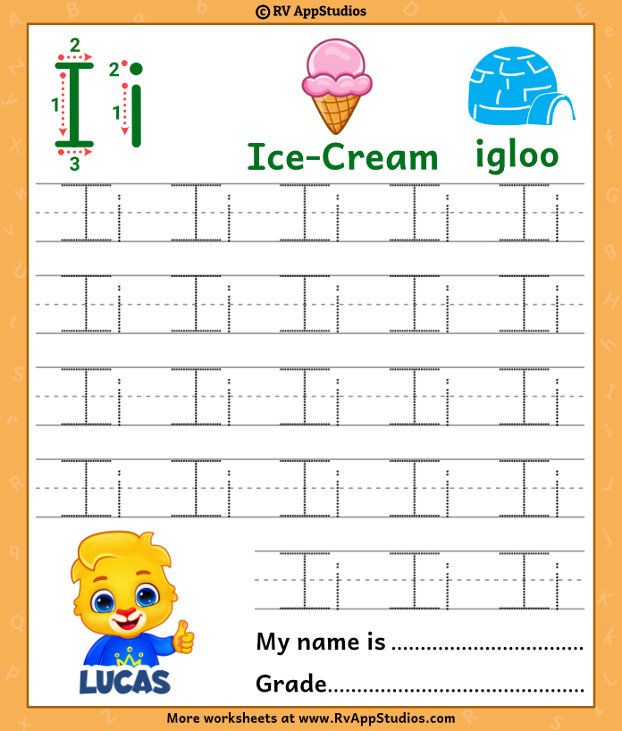 Letter Ii Worksheets For Kindergarten Pdf