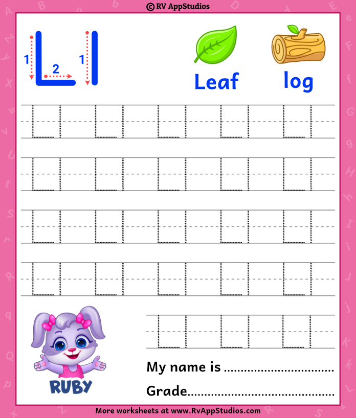 Alphabet Ll Letter Printable Letter Ll Tracing Worksheets