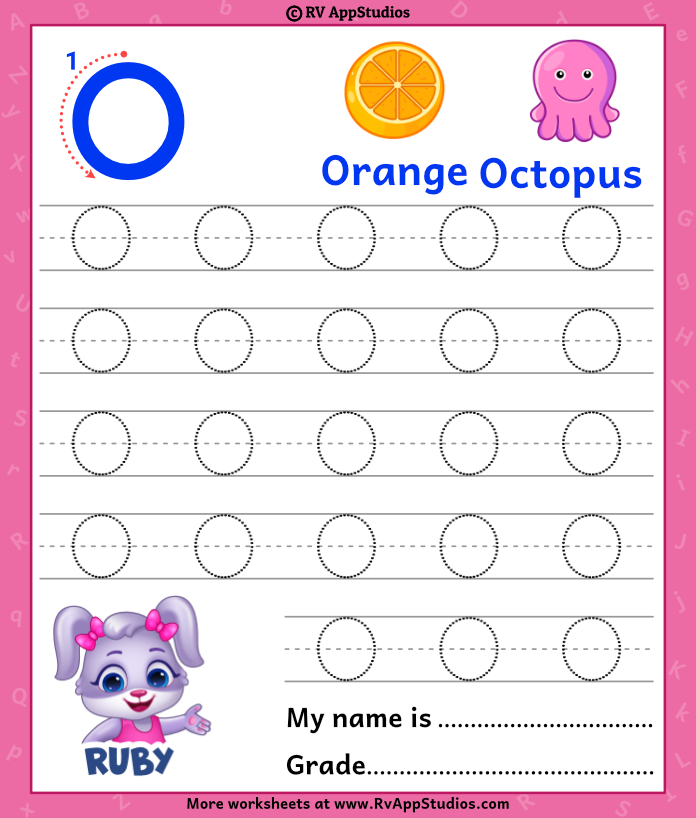 Capital Letter O Tracing Worksheet Trace Uppercase Letter O