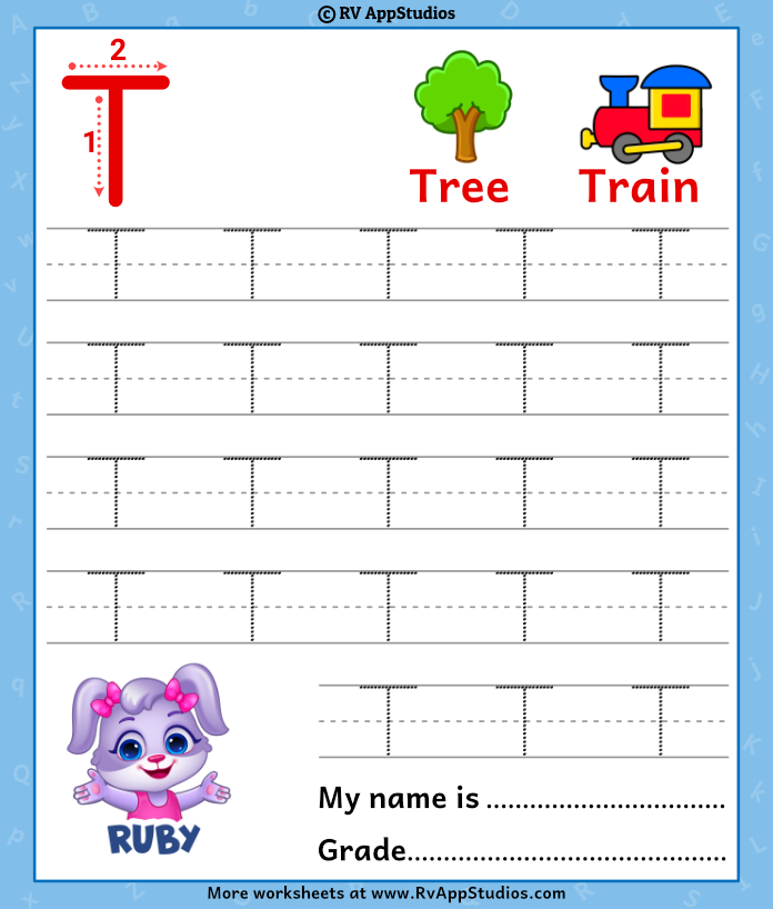 Printable Letter T Tracing Worksheet Lupon gov ph