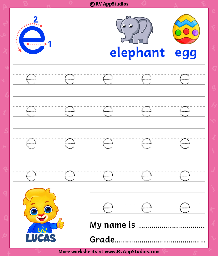 lowercase letter e tracing worksheets trace small letter e worksheet