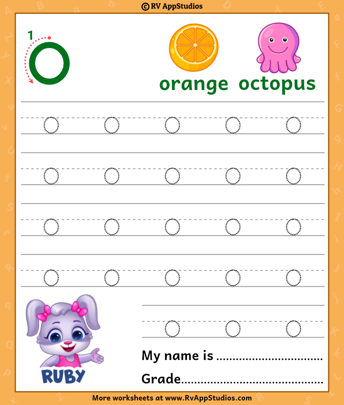 Lowercase Letter O Tracing Worksheets Trace Small Letter O Worksheet