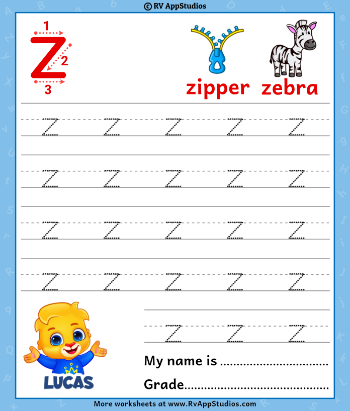 Letter Z Alphabet Tracing Worksheets Free Printable Pdf Letter Z