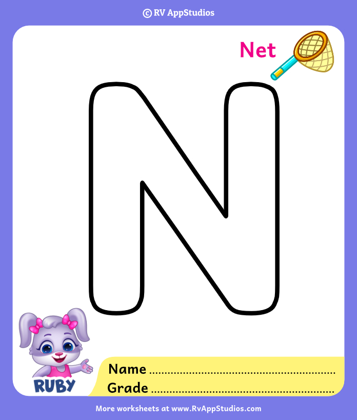 Coloring Page for Letter N