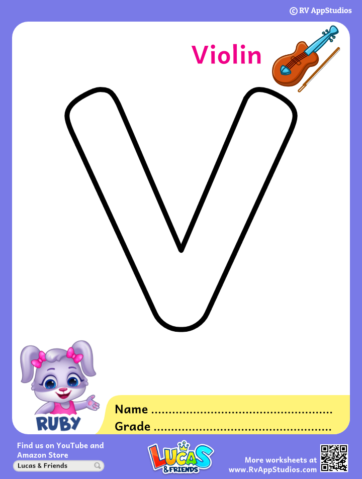 Coloring Page for Letter V