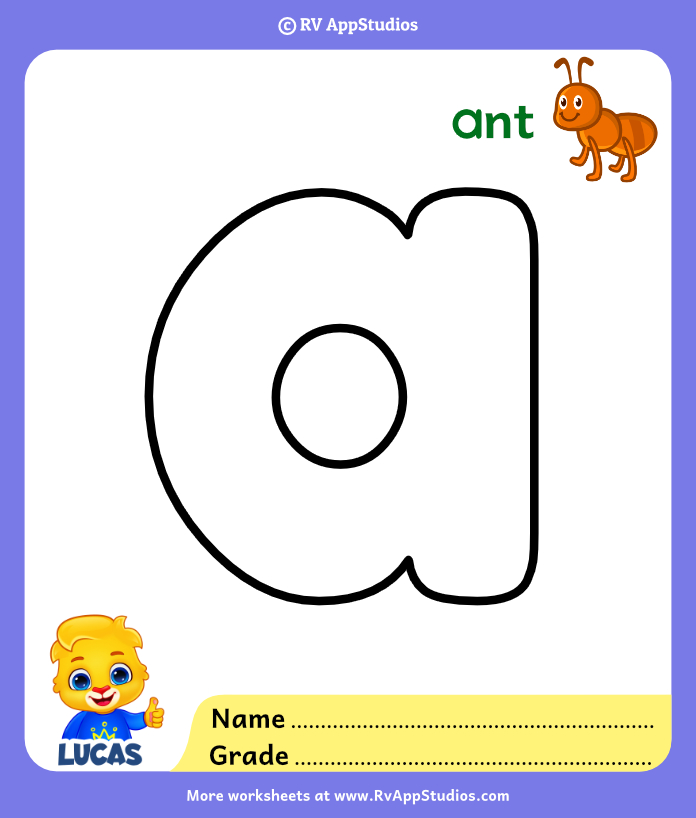Coloring Pages for Alphabet a