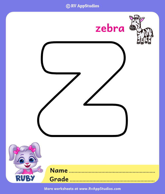 Coloring Pages for Alphabet z