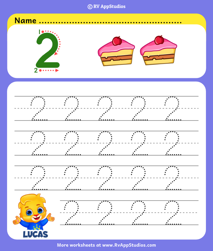 Number 2 Tracing Worksheets Count And Trace Number 2
